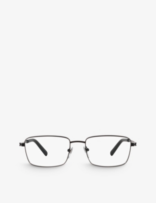 BVLGARI: BV1123 square-frame branded-arm metal optical glasses