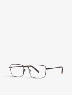 Bvlgari Womens Brown Bv1123 Square-frame Branded-arm Metal Optical Glasses In Brown
