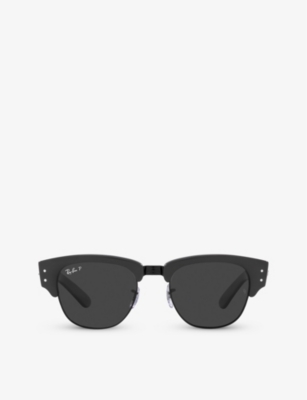 Shop Ray Ban Ray-ban Women's Black Rb0316s Mega Clubmaster Acetate Sunglasses