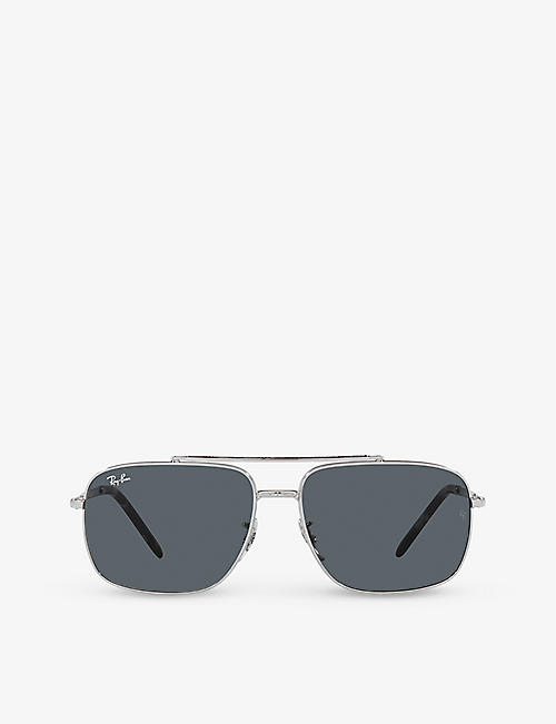 RAY-BAN: RB3796 pillow-frame metal sunglasses