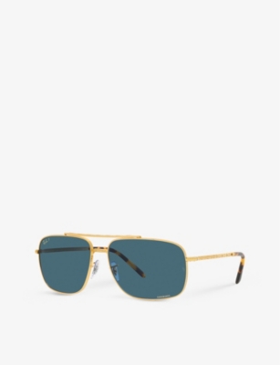 Shop Ray Ban Ray-ban Women's Gold Rb3796 Pillow-frame Branded-lens Metal Sunglasses