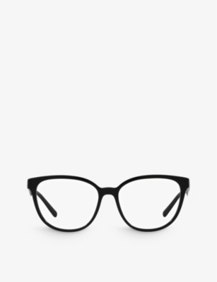 Bvlgari Bv4219 Round-frame Branded-arm Acetate Glasses In Black