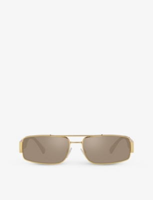 Versace Womens Gold Ve2257 Greca-hardware Metal Sunglasses