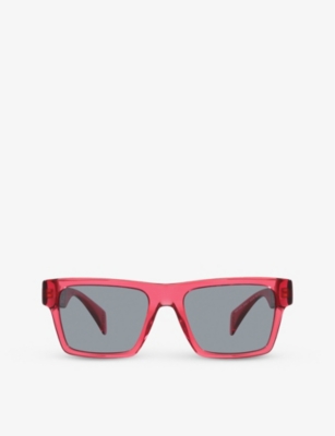 Versace Womens Red Ve4445 Tinted-lens Square-frame Acetate Sunglasses