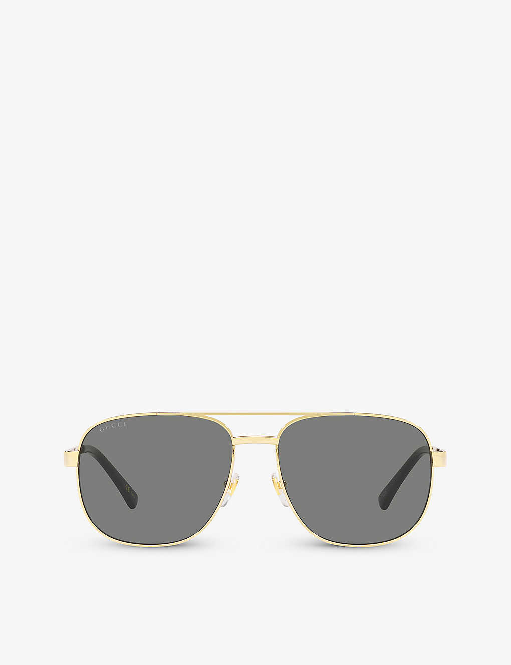 Gucci Womens Gold Gc001969 Gg1223s Pilot-frame Metal Sunglasses