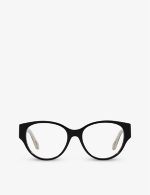 Bvlgari Womens Black Bv4217 Panthos-frame Acetate Optical Glasses