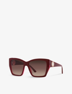 Shop Bvlgari Bv8260 Square-frame Acetate Sunglasses In Red