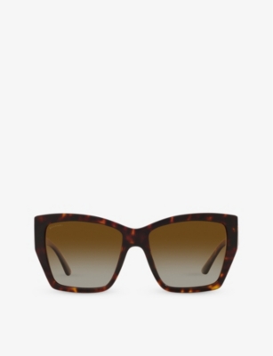 BVLGARI: BV8260 square-frame tortoiseshell-pattern acetate sunglasses