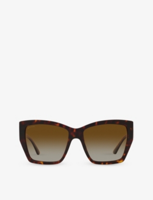 Shop Bvlgari Bv8260 Square-frame Tortoiseshell-pattern Acetate Sunglasses In Brown