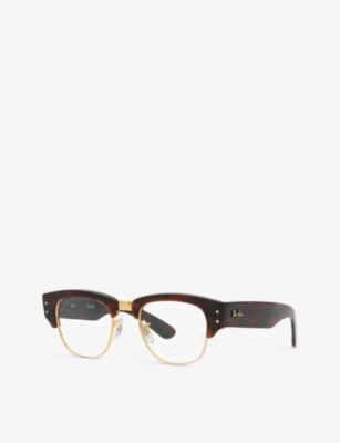 Ray Ban Womens Brown Rx0316v Mega Clubmaster Square-frame Tortoiseshell Optical Glasses In Brown