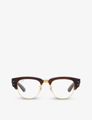 RAY-BAN: RX0316V Mega Clubmaster square-frame tortoiseshell optical glasses