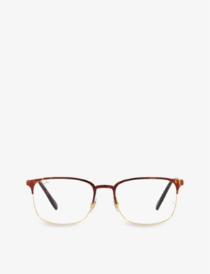 Ray Ban Ray-ban Womens Brown Rx6494 Pillow-frame Metal Optical Glasses