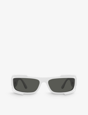 VERSACE: VE4446 branded-arm rectangle-frame acetate sunglasses
