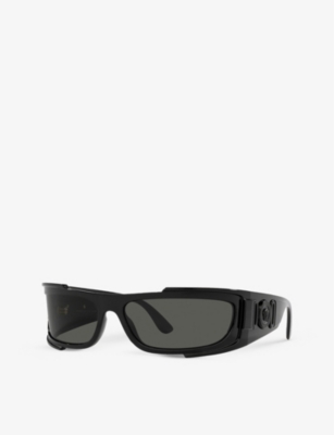 VERSACE: VE4446 branded-arm rectangle-frame acetate sunglasses