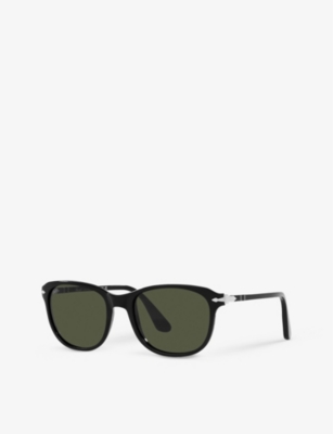 Shop Persol Women's Black Po1935s Tinted-lens Rectangle-frame Acetate Sunglasses