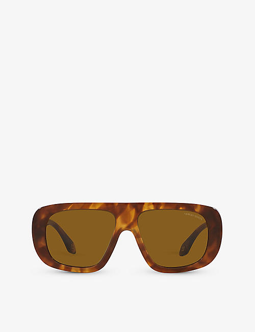 GIORGIO ARMANI: AR8183 pillow-frame tortoiseshell acetate sunglasses