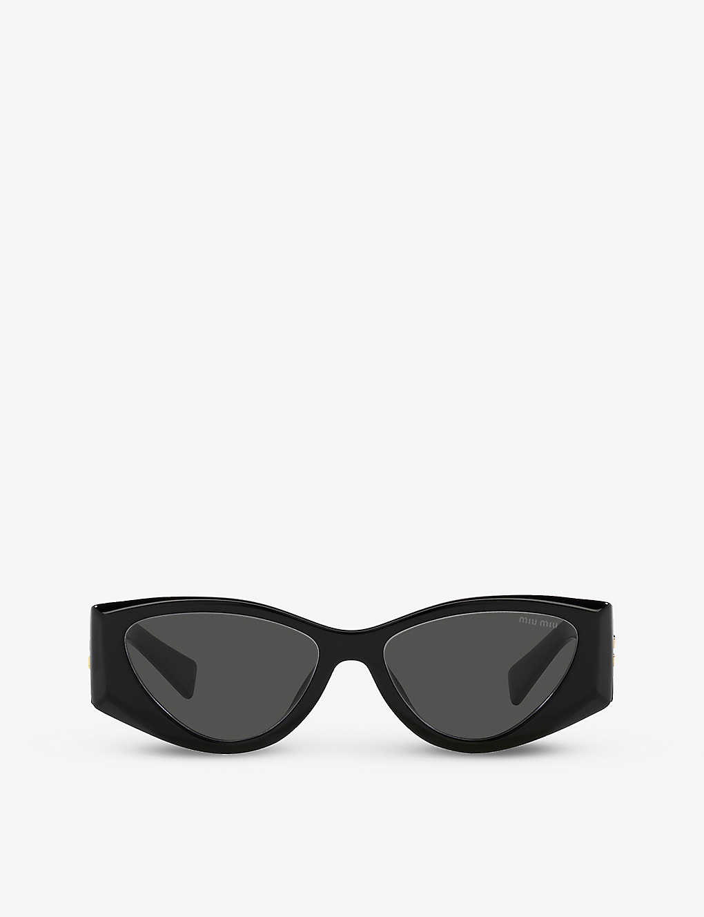 Shop Miu Miu Womens Black Mu 06ys Cat-eye-frame Acetate Sunglasses