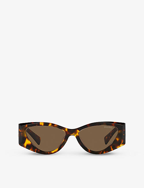 MIU MIU: MU 06YS cat-eye-frame tortoiseshell acetate sunglasses