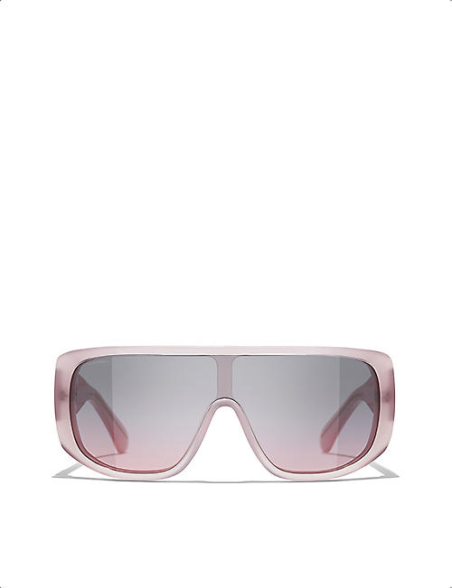 CHANEL: CH5495 shield-frame acetate sunglasses