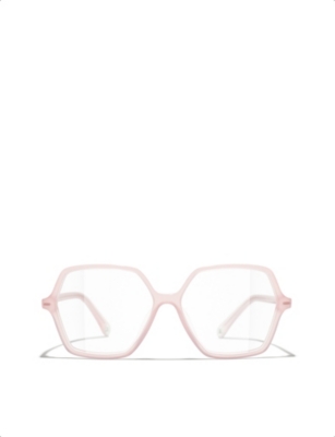 Pre-owned Chanel Mens Pink Square Optical Glasses