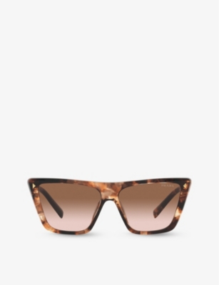 Prada Womens Brown Pr 21zs Butterfly-frame Acetate Sunglasses