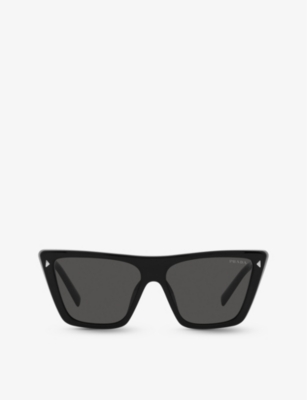 Prada Pr 21zs Black Sunglasses In Dark Grey