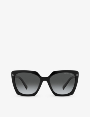 Prada Logo Square Acetate Sunglasses In Black