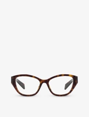 PRADA: PR 21ZV cat-eye tortoiseshell acetate optical glasses
