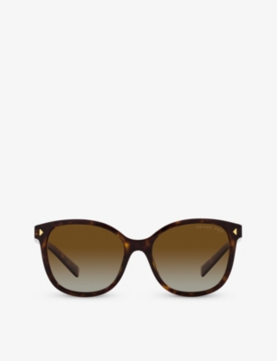 Prada Womens Brown Pr 22zs Square-frame Acetate Sunglasses