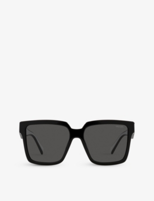 Shop Prada Women's Black Pr 24zs Square-frame Acetate Sunglasses