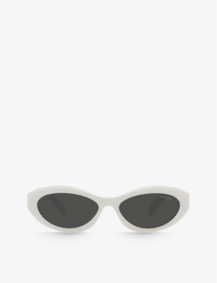 Prada Mens Black Ps 05ys Rectangle-frame Acetate Sunglasses