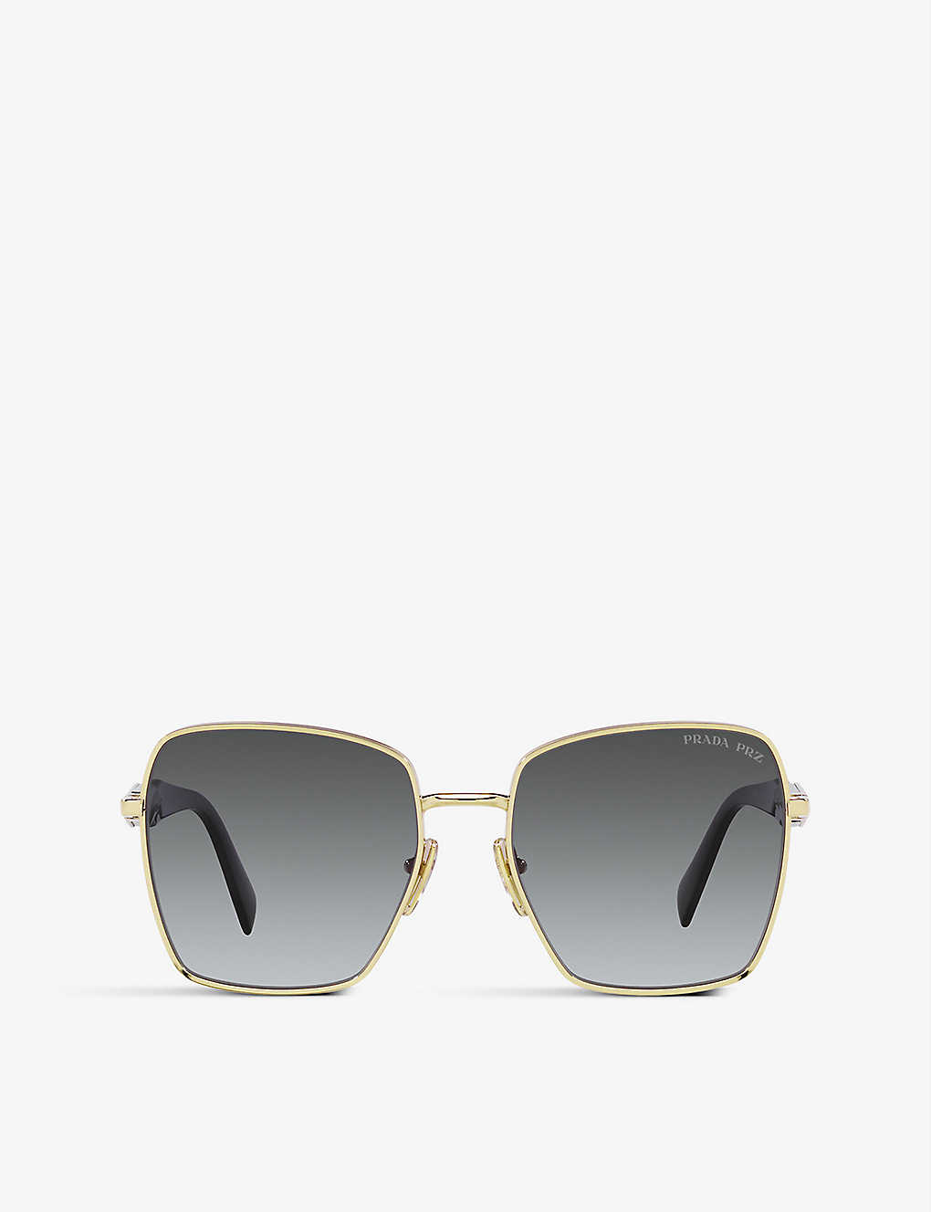 Prada Womens Gold Pr 64zs Square-frame Gold-tone Metal Sunglasses