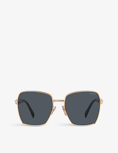 PRADA: PR 64ZS square-frame metal sunglasses