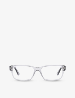 Prada Womens Grey Pr 18zv Pillow-frame Acetate Optical Glasses