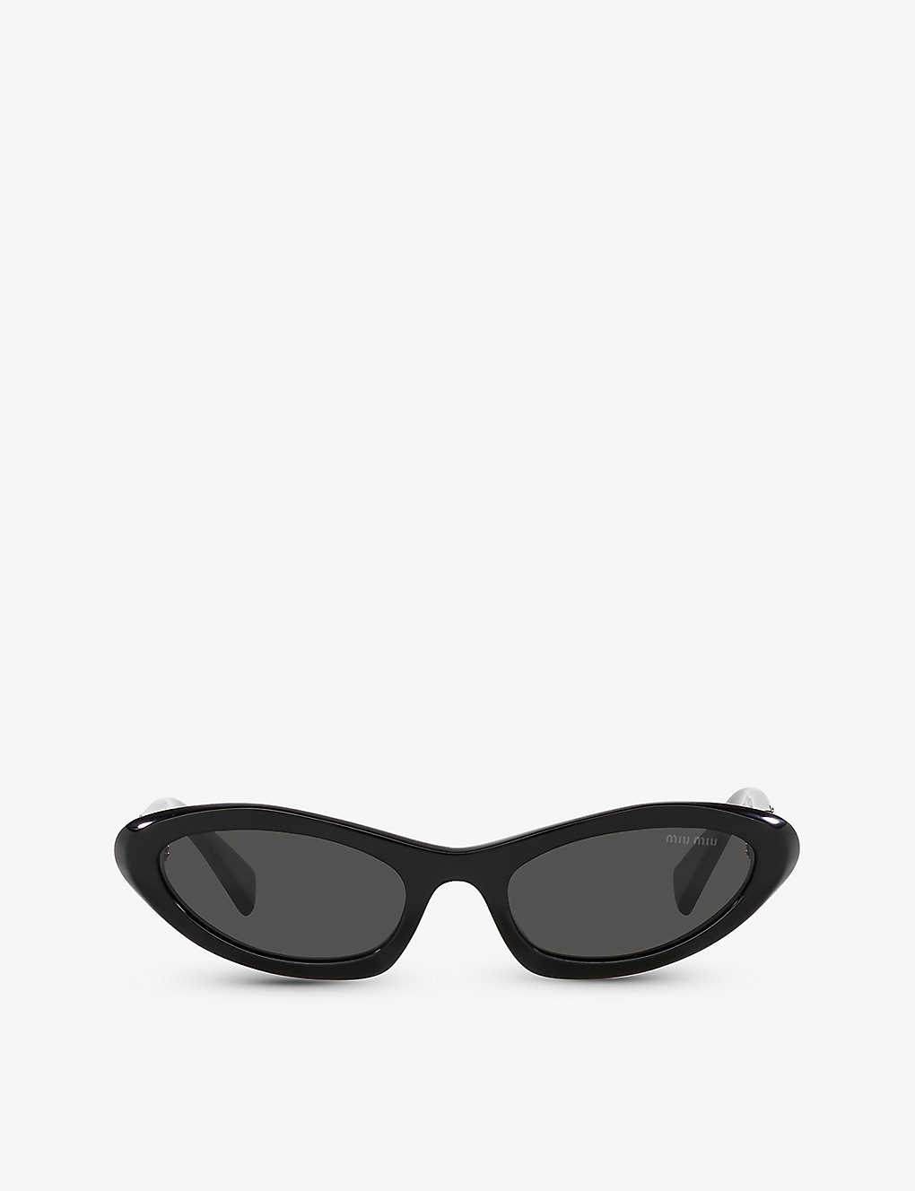 Miu Miu Womens Black Mu 09ys Solar Oval-frame Acetate Sunglasses