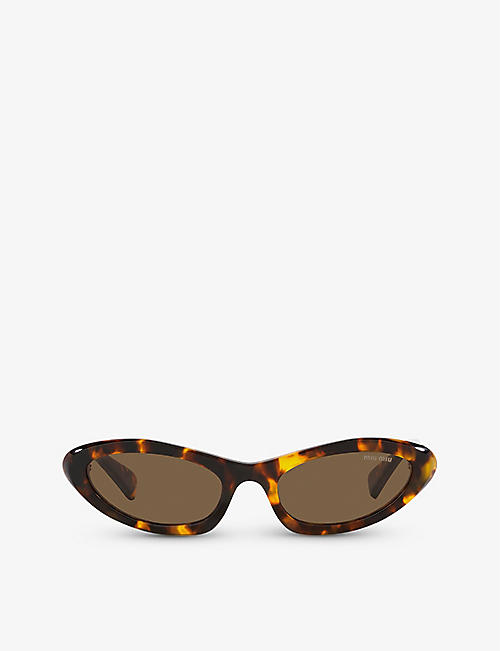 MIU MIU: MU 09YS Solar oval-frame acetate sunglasses