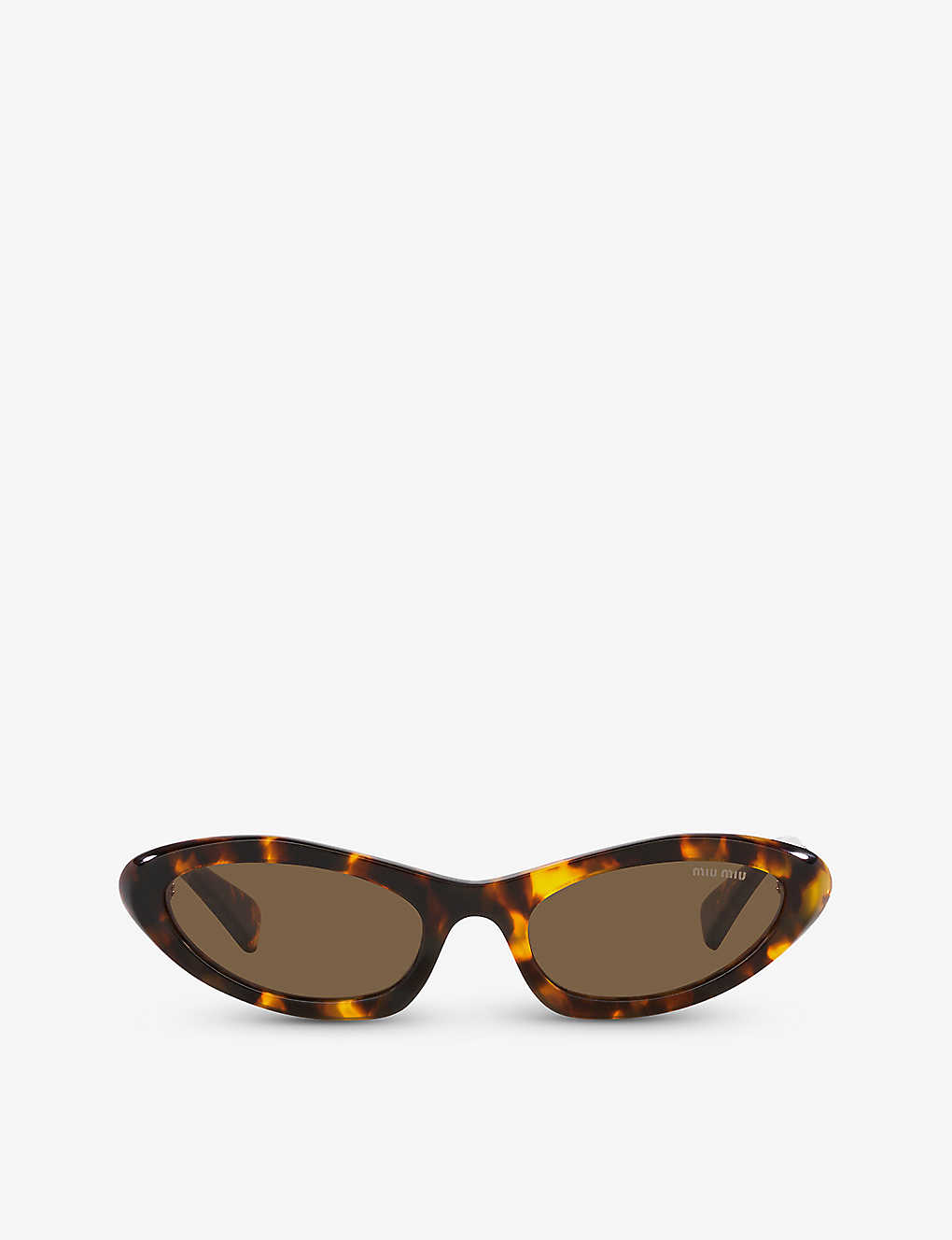 Miu Miu Womens Brown Mu 09ys Solar Oval-frame Acetate Sunglasses