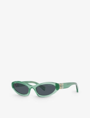MIU MIU: MU 09YS oval-frame acetate sunglasses