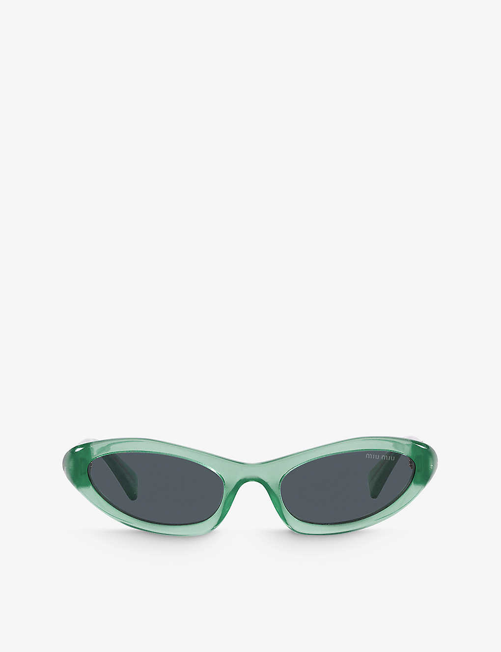 Miu Miu Mens Blue Mu 09ys Oval-frame Acetate Sunglasses