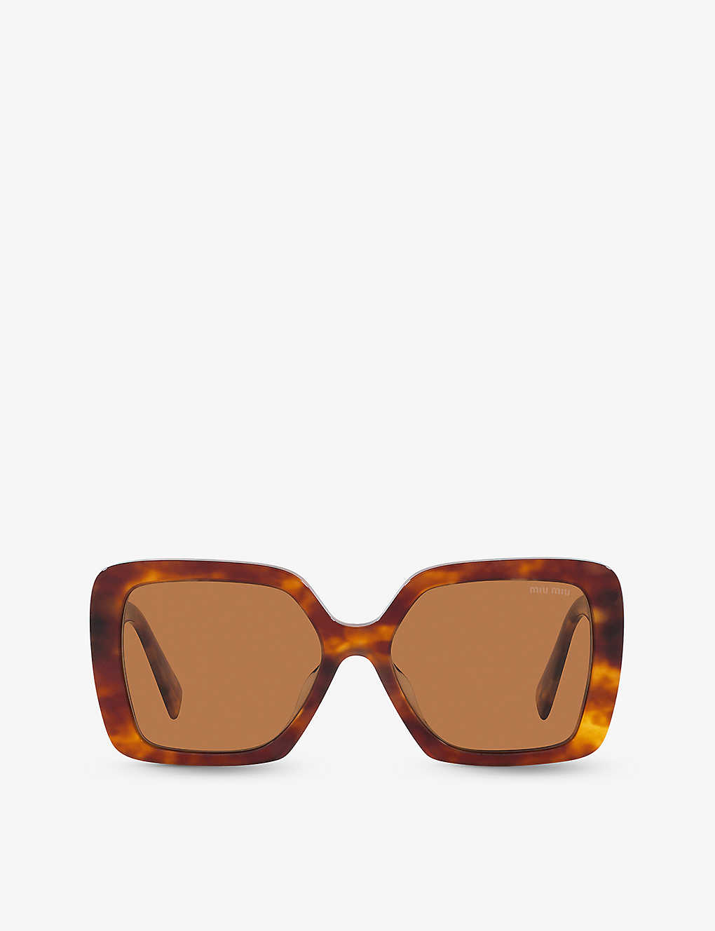 Miu Miu Womens Brown Ps 55ys Square-frame Acetate Sunglasses