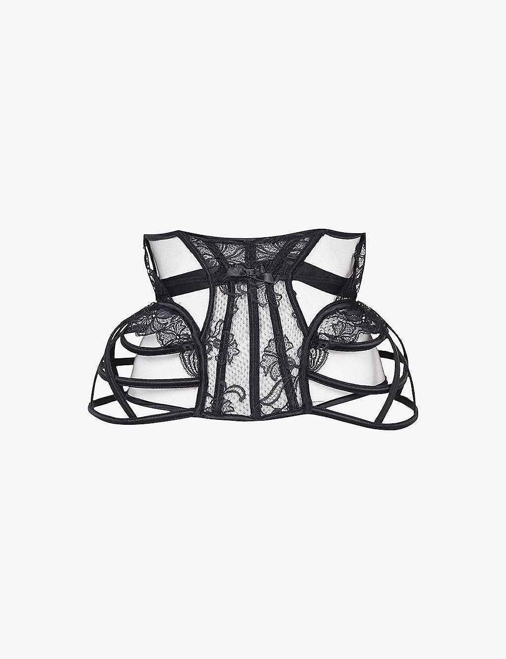 Agent Provocateur Womens Black Rozlyn Lace-embroidered Woven Waspie
