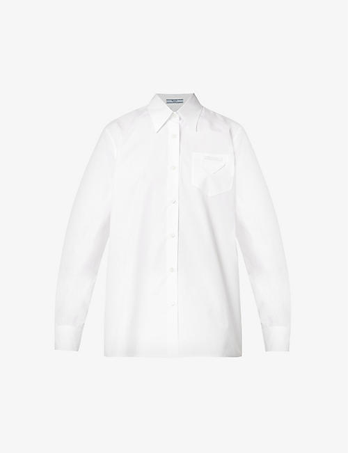 PRADA: Brand-patch regular-fit cotton shirt