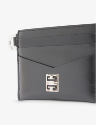 Shop Givenchy 4g-plaque Leather Card Holder In Black