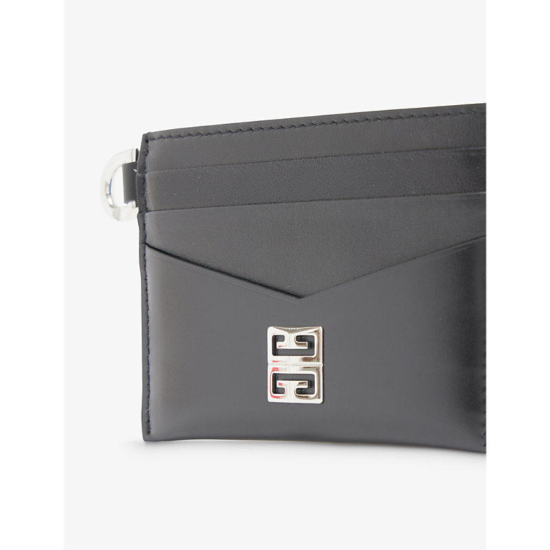 Shop Givenchy 4g-plaque Leather Card Holder In Black