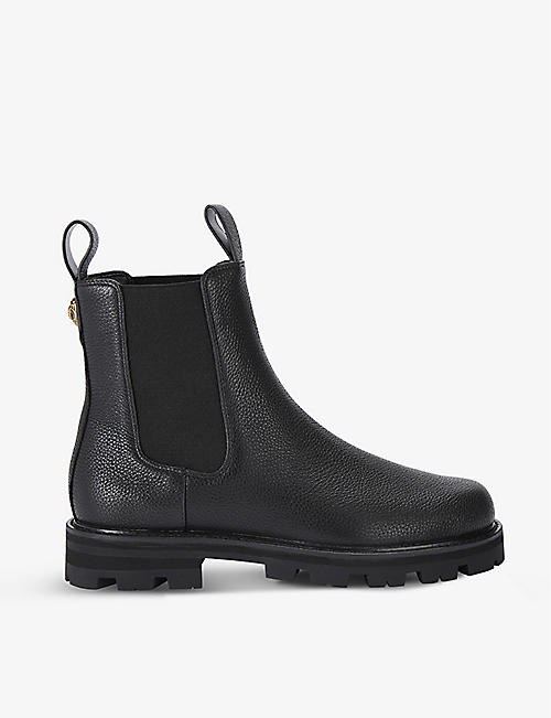 KURT GEIGER LONDON: Carnaby eagle-embellished leather Chelsea boots