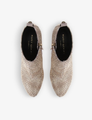 KURT GEIGER LONDON: Shoreditch crystal-embellished heeled ankle boots