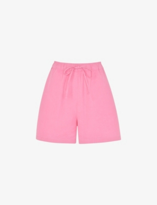 Whistles Womens Pink Lola Drawstring-waist Woven Shorts