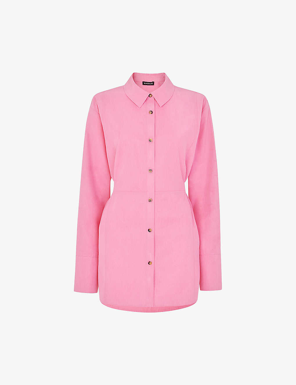 Whistles Womens Pink Janet Tie-waist Woven Shirt