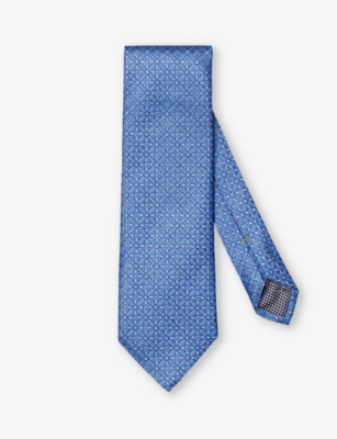 ETON: Textured geometric-design silk tie