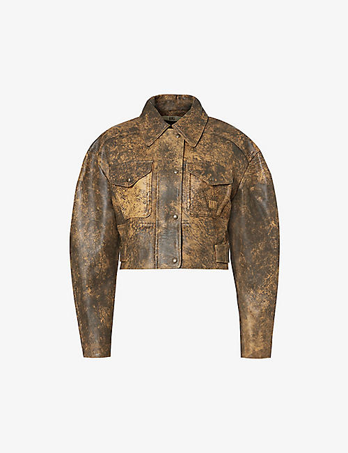 KNWLS: Hellz cropped leather jacket